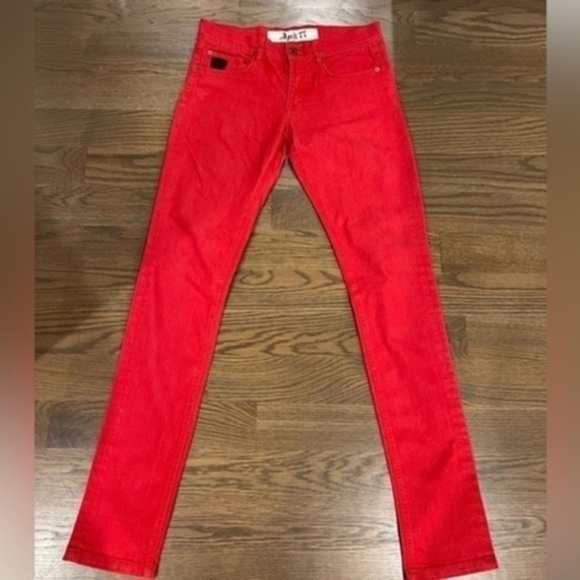 April 77 Joey colordrive red jeans 28 y2k maximalist pants E - Picture 1 of 8